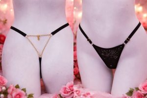 Calcinha Corrente Triângulo Renda Sexy